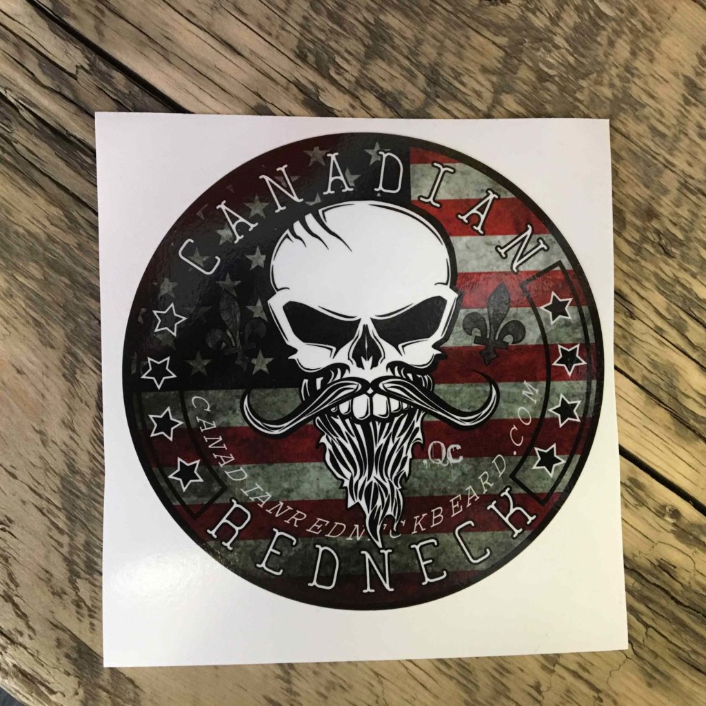 Redneck Rippers Stickers sticker-canadian-redneck-14-(usa1)-5-inch - Canadian Redneck Beard